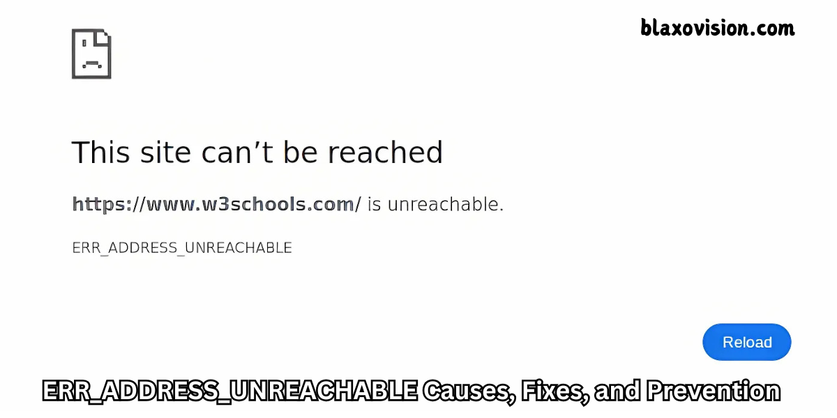 ERR_ADDRESS_UNREACHABLE Causes, Fixes, and Prevention